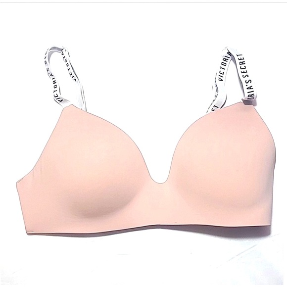 VICTORIA’S SECRET Nude Wireless Logo Strap Bra  34C - Picture 6 of 6